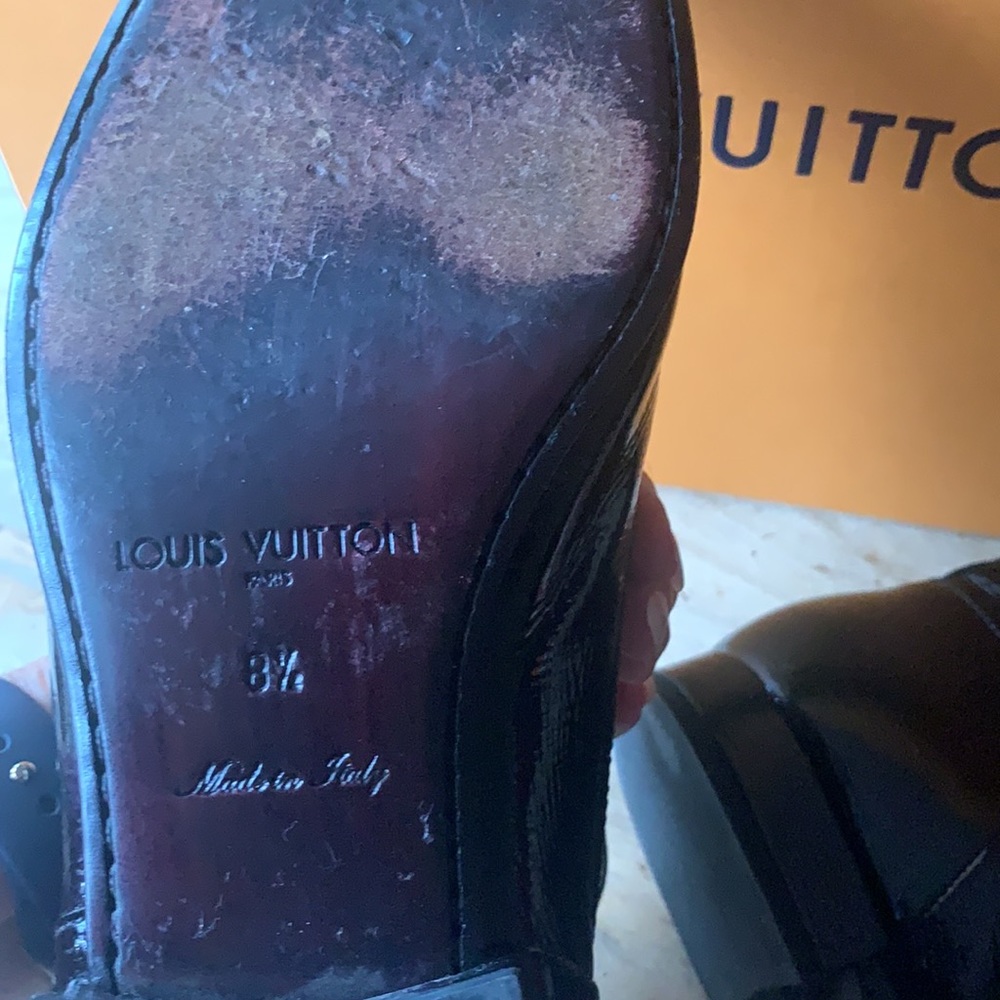 LOUIS VUITTON Patent Leather Laced Boots Dress shoes - size 8 1/2 - Picture 6 of 12